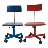 Pair of children's office chairs by Jørgen Rasmussen for Kevi