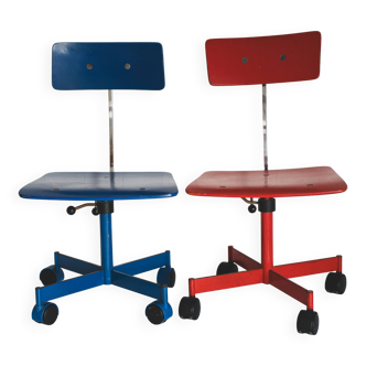 Pair of children's office chairs by Jørgen Rasmussen for Kevi