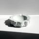 Vintage porcelain ashtray, white bisque porcelain, Brutalist design, 1970s