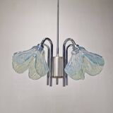 Italian Ceiling Lamp with Five Blue Murano Glass Lamshades – 1970s