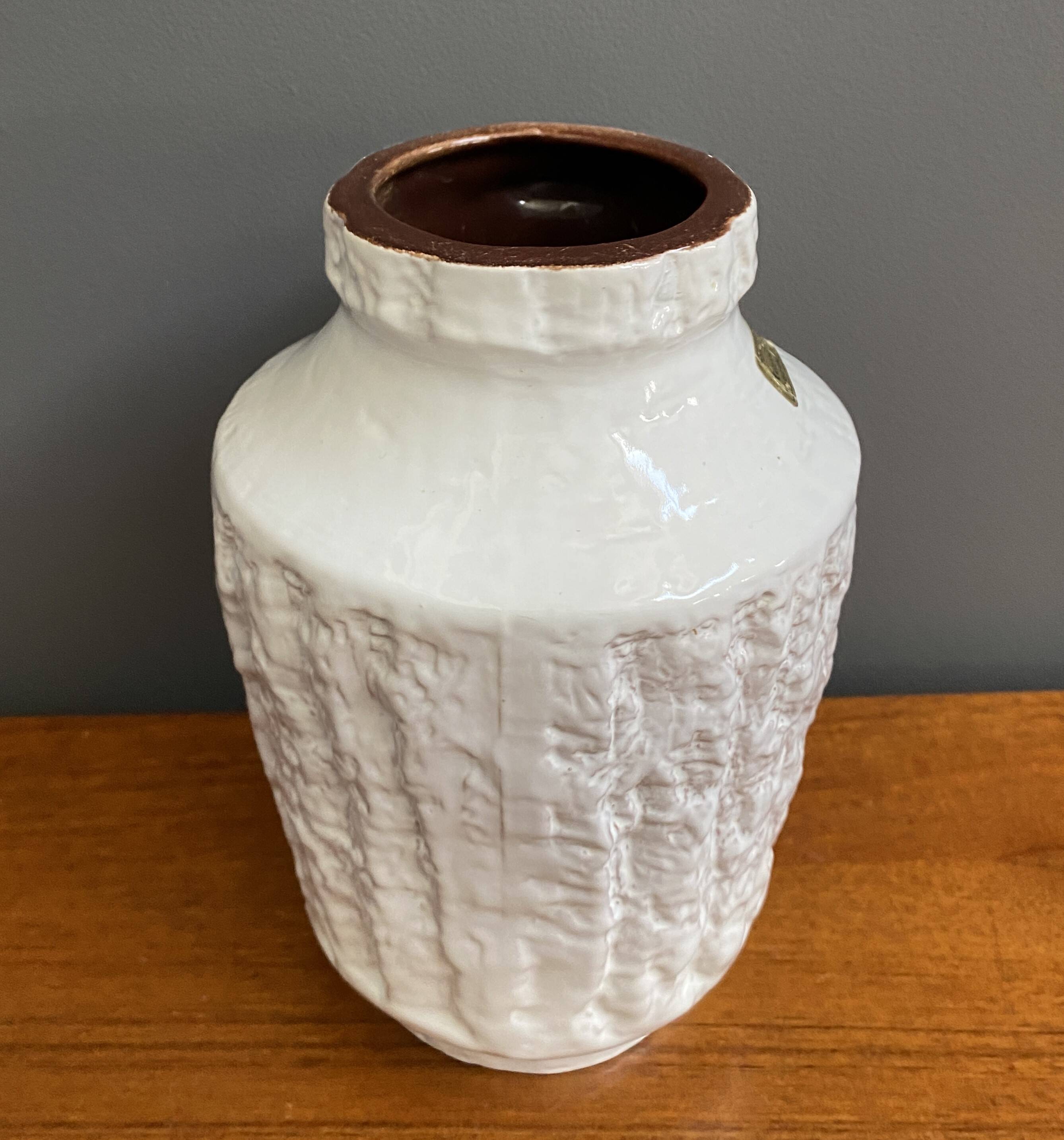 Vase en lave blanche épaisse de Carstens, Allemagne de l'Ouest, modèle 222-20, années 1970