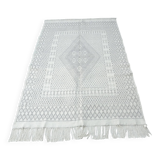 Authentic Nomadel Berber wool kilim rug Tunisian Margoum Beige Grey