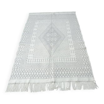 Authentic Nomadel Berber wool kilim rug Tunisian Margoum Beige Grey