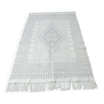 Authentic Nomadel Berber wool kilim rug Tunisian Margoum Beige Grey