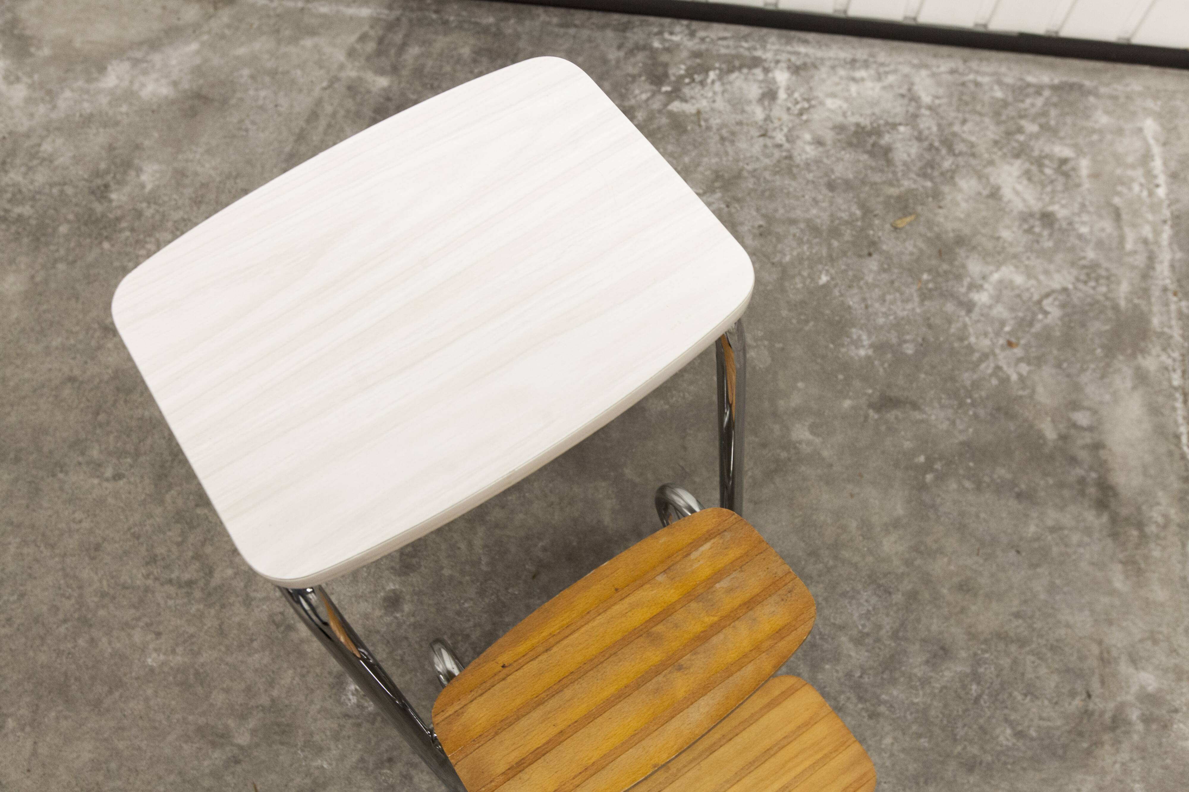 Stepladder stool 3 steps formica 1970