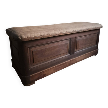 Antique French oak storage bench / blanket box, 1800–1850