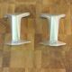 set of 2 vintage coat hooks in Art Deco design made of aluminium