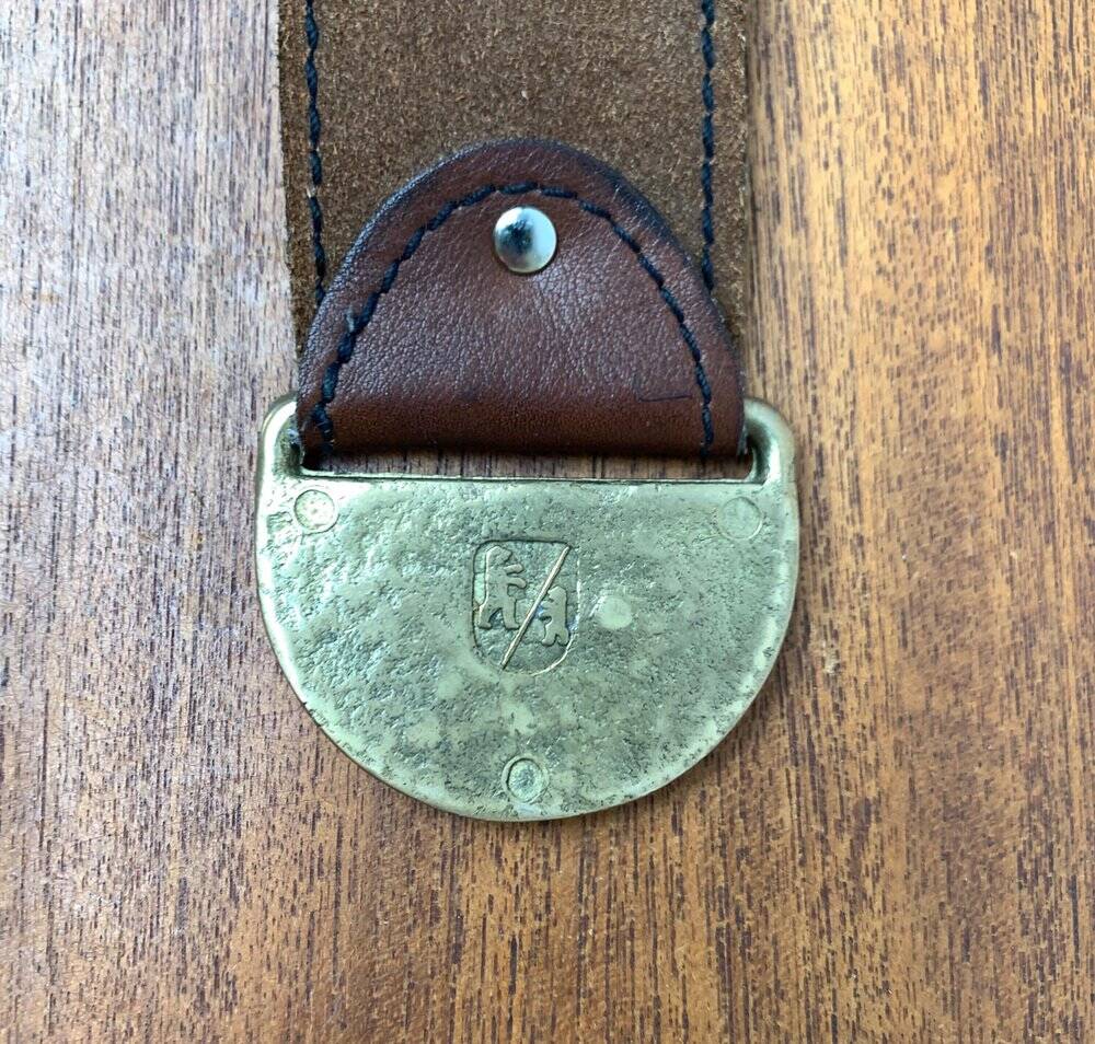 Mid-Century Bronze and Leather Armrest Bowl or Ashtray, 1960s