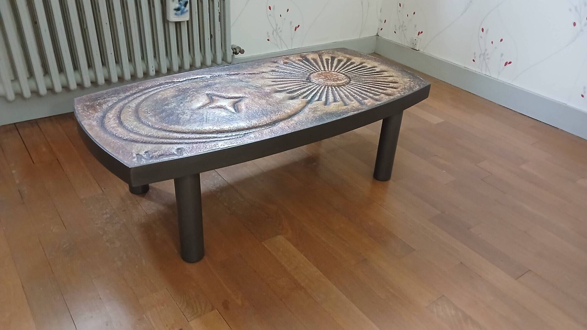 François Châteauroux coffee table in lava stone