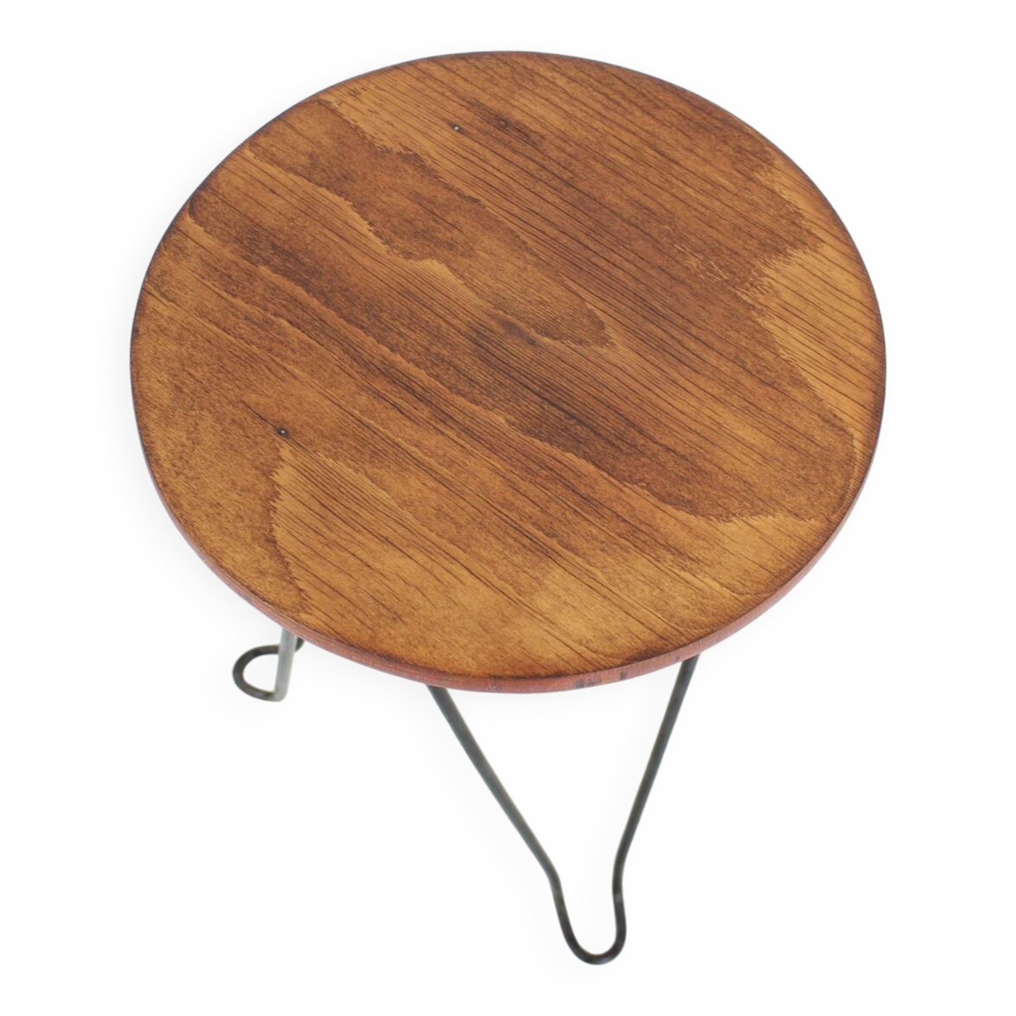 Tabouret en bois et métal, Tchécoslovaquie 1950