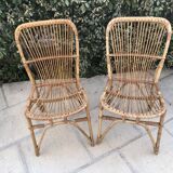 Pair of rattan chairs 60s