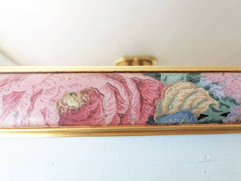 Vintage wooden flower mirror 1980