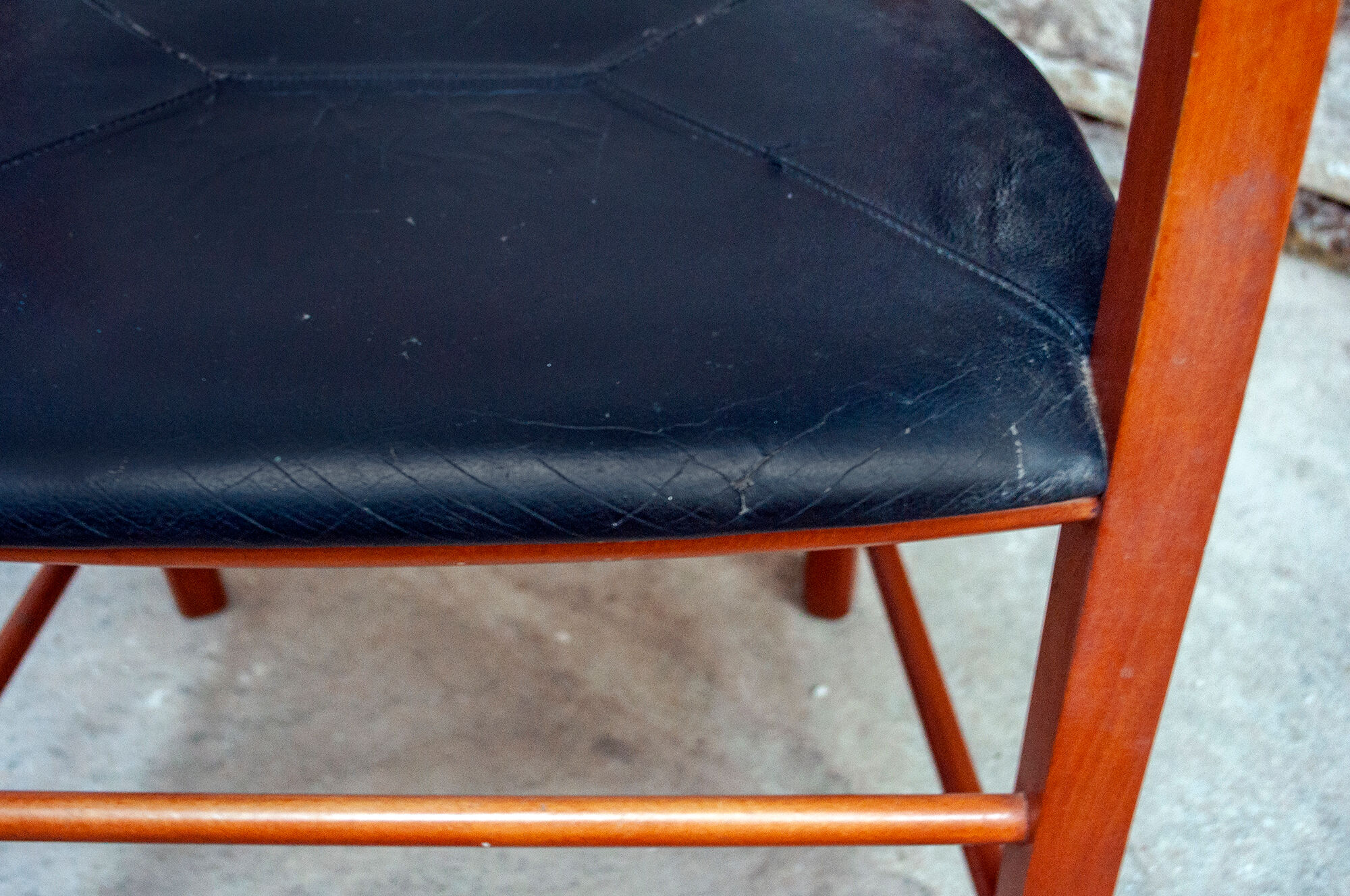 Beech and leather armchairs Model Marocca by Vico Magistretti for De Padova Italia Year 1987