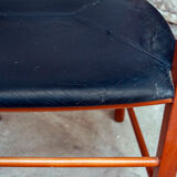 Beech and leather armchairs Model Marocca by Vico Magistretti for De Padova Italia Year 1987