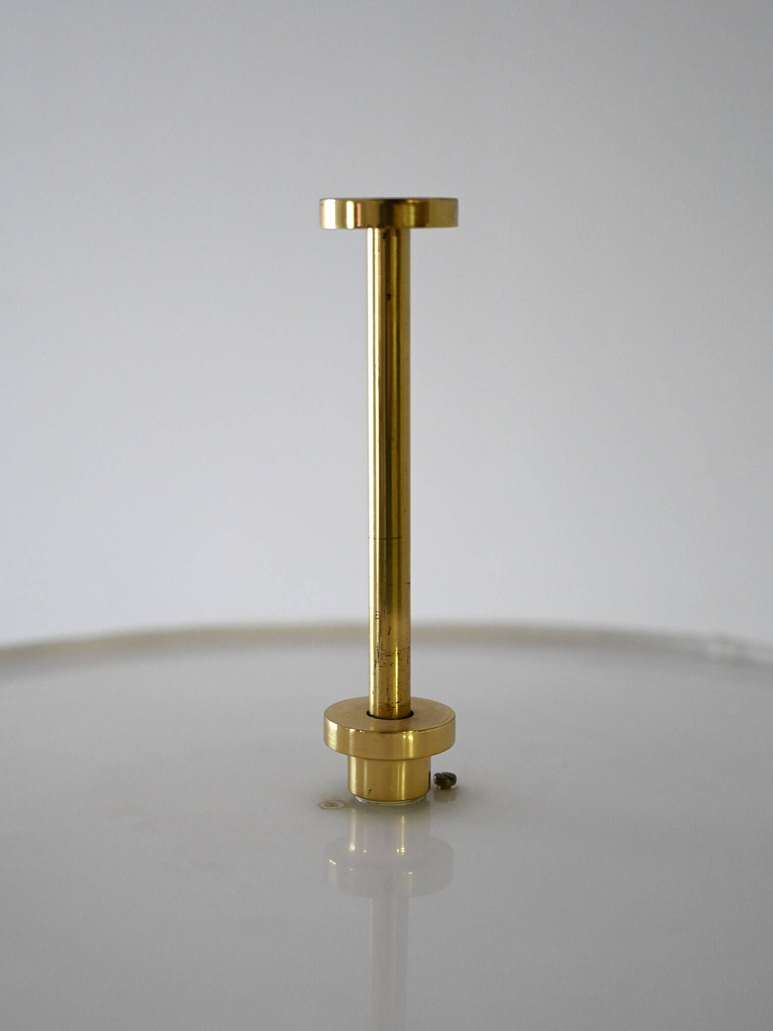 Vintage Scandinavian Brass and Fabric Floor Lamp