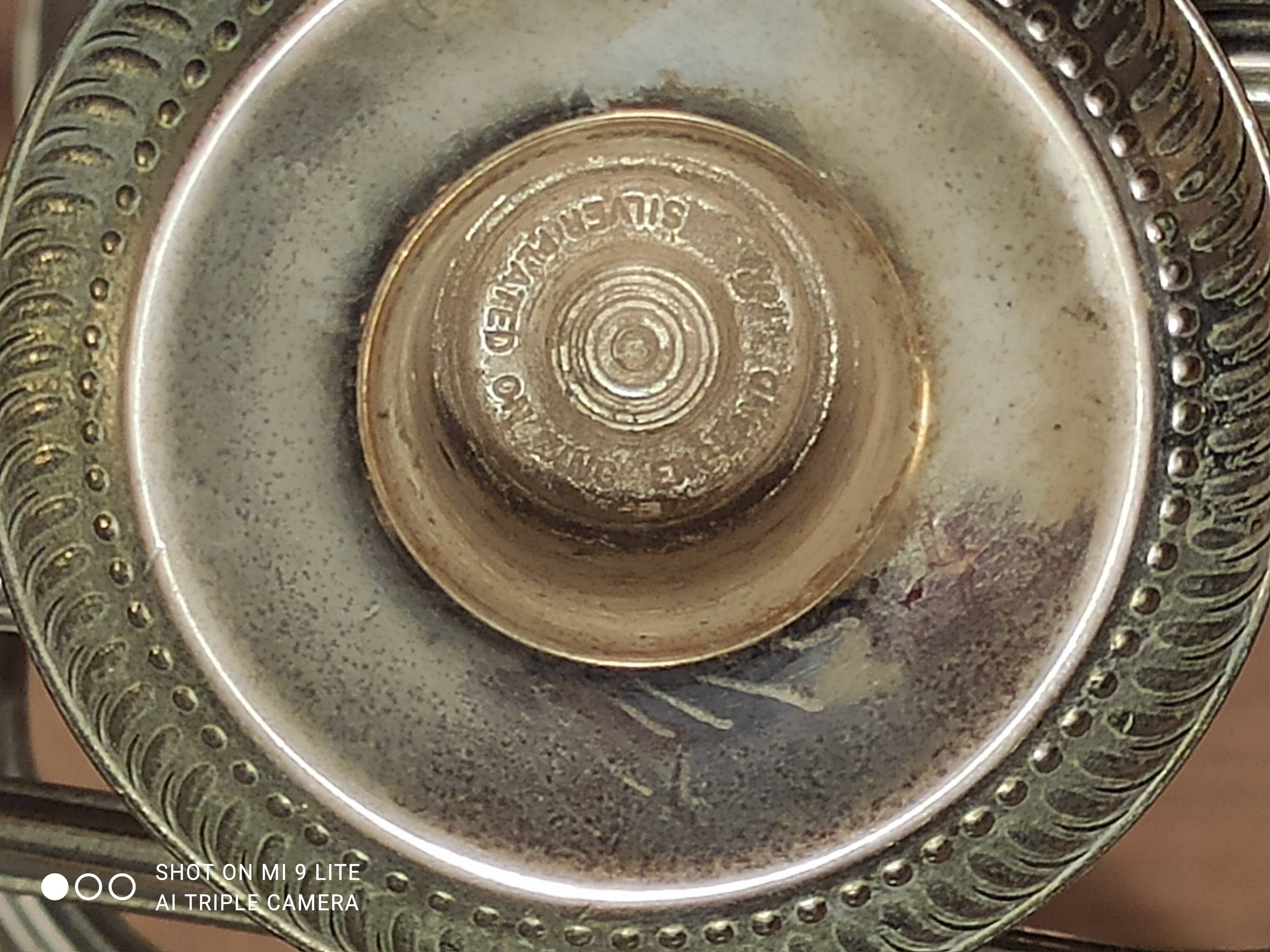 Pair of English silver-plated candlesticks