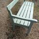 Veranda garden bench in patinated almond green solid wood