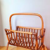 Rattan magazine rack 60s