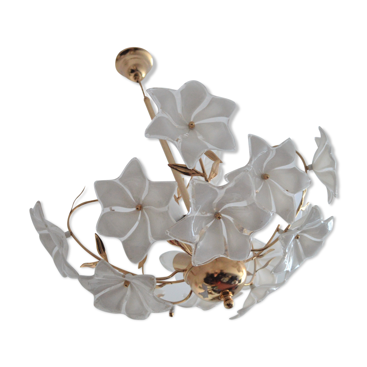 Italian lamp design glass flowers of the 70s