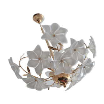 Italian lamp design glass flowers of the 70s