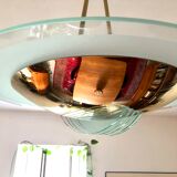 Suspension in gilded brass, Italian design from the 1970s.