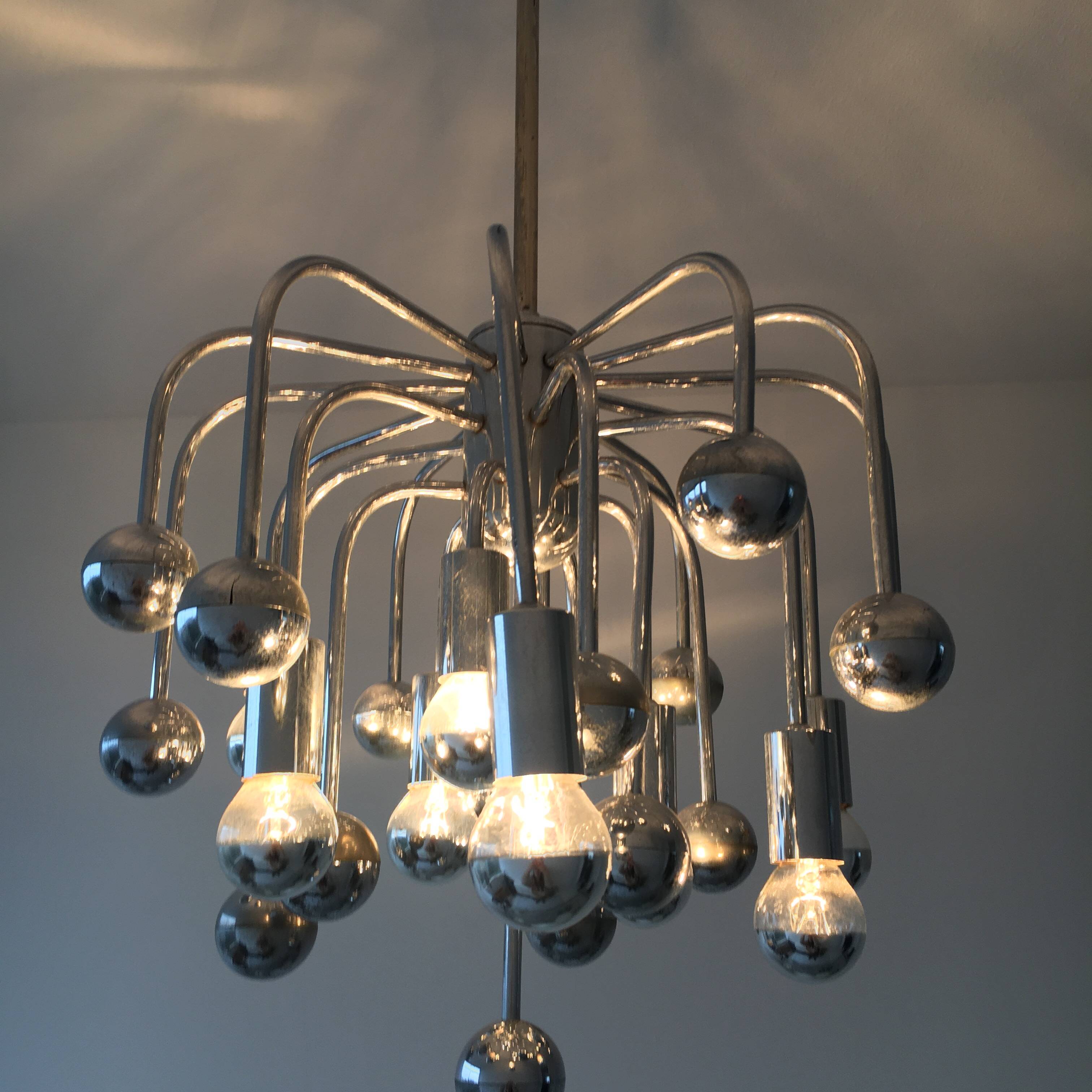 Space age sixties design sputnik hanging lamp, 1960’s