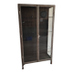 Vintage two-door metal medical display case