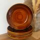Vintage set of 6 honey brown deep plates Luneville.