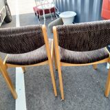 6 chaises ancienne vintage design scandinave pieds compas