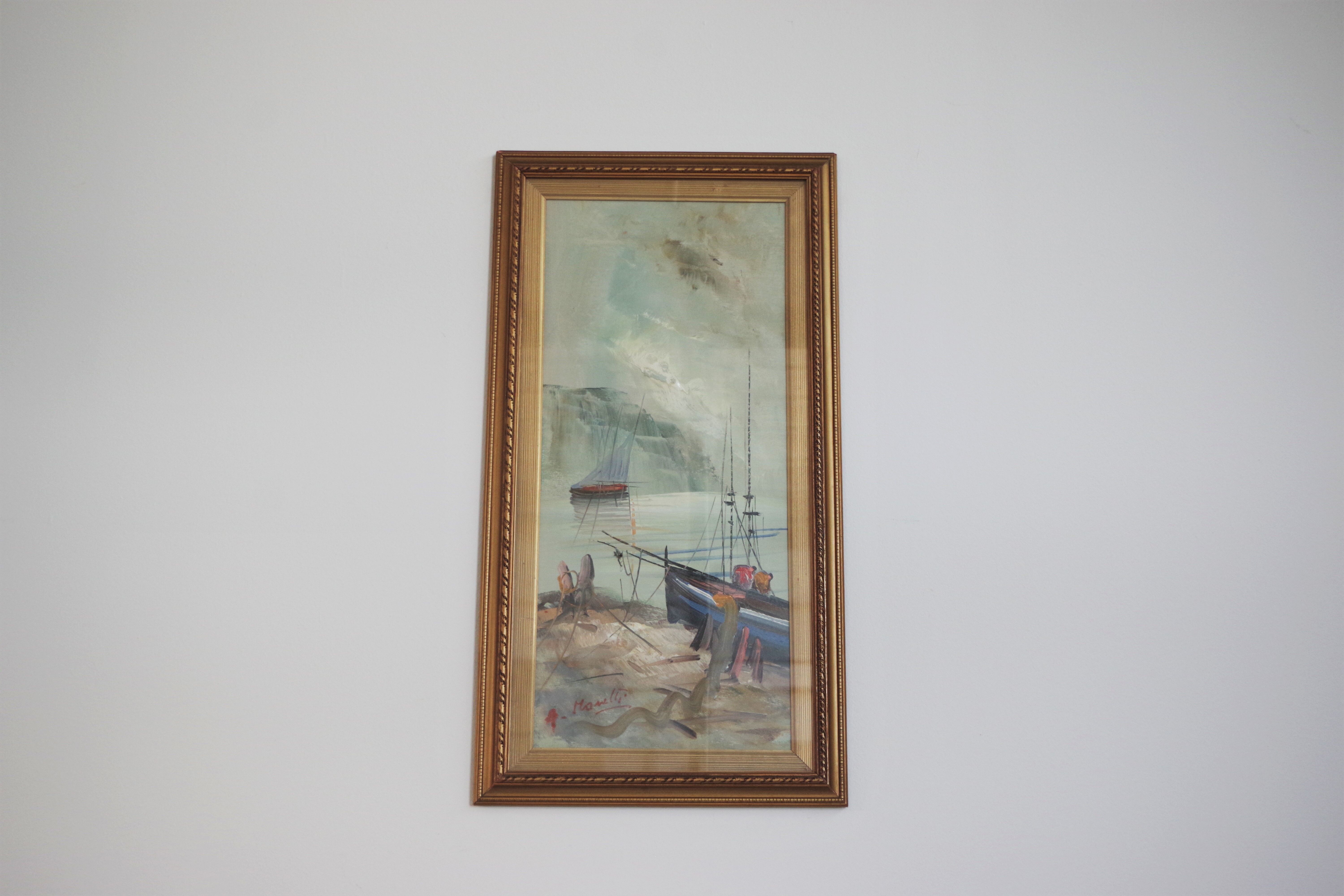 Paintings, oil on canvas, Moretti, 1970, set of 3