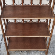 Bookcase bamboo and rattan shelves, Maugrion for Roche Bobois, 80s