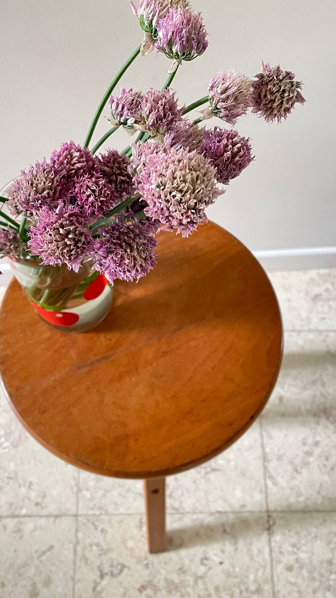 Vintage Solid Beech Screw Stool