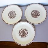 3 flat plates from Sarreguemines, Argonne model 210734