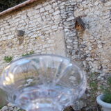 Paire de bougeoirs en verre