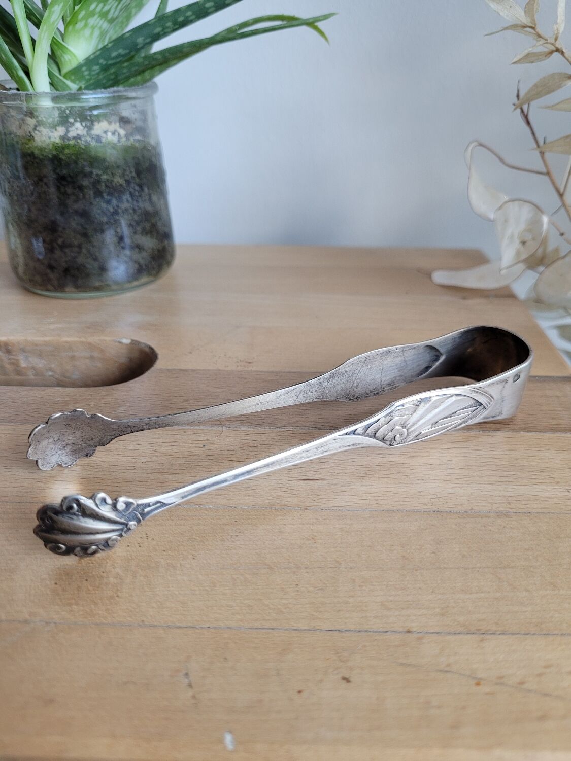 Silver sugar tongs