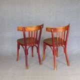 2 chaises FISCHEL Bistrot N° 89 1/2, 1932 assise bois