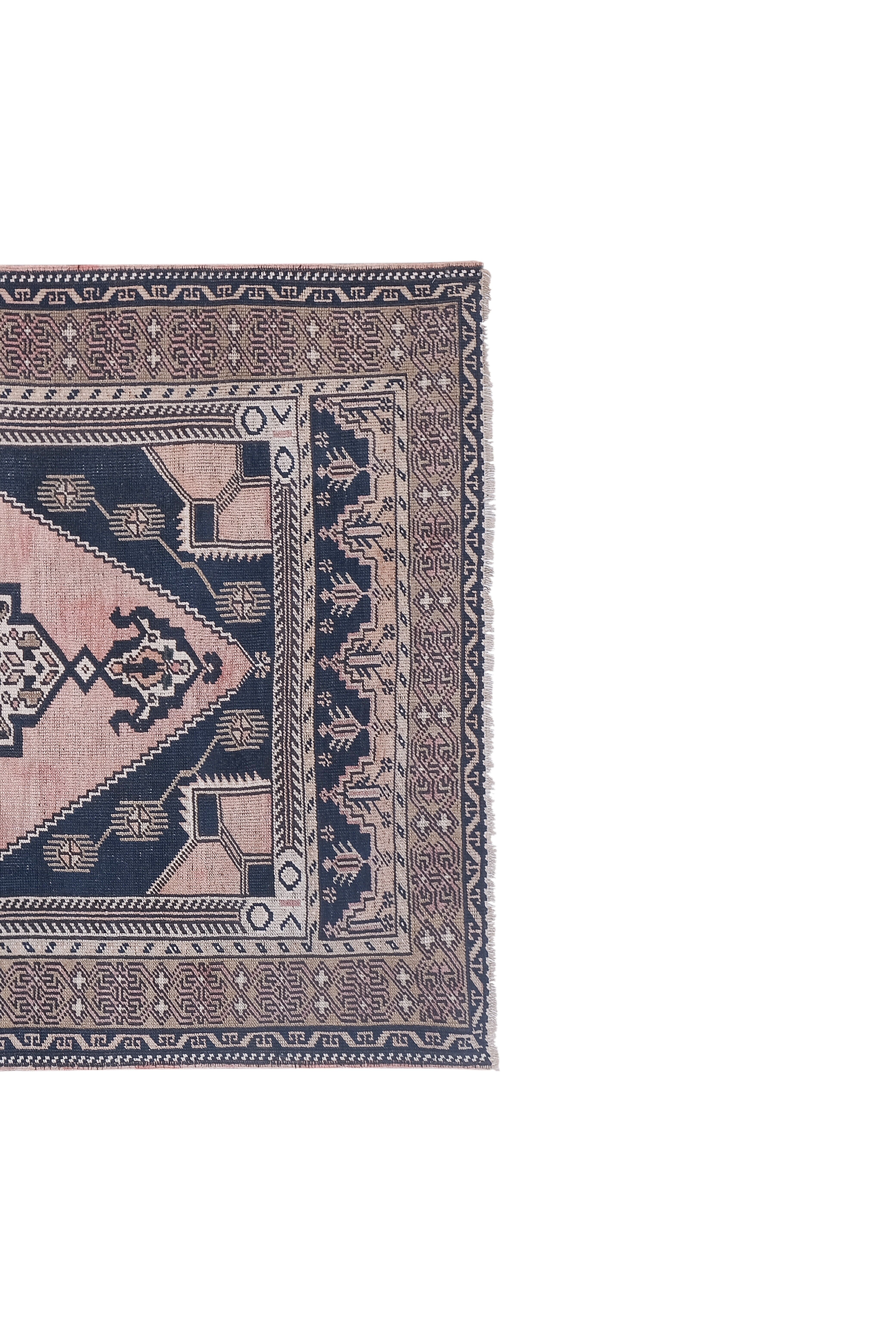 Tapis vintage turc de Oushak, tissé à la main 123x207 cm