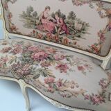 Canapé  tapisserie de style Louis XV