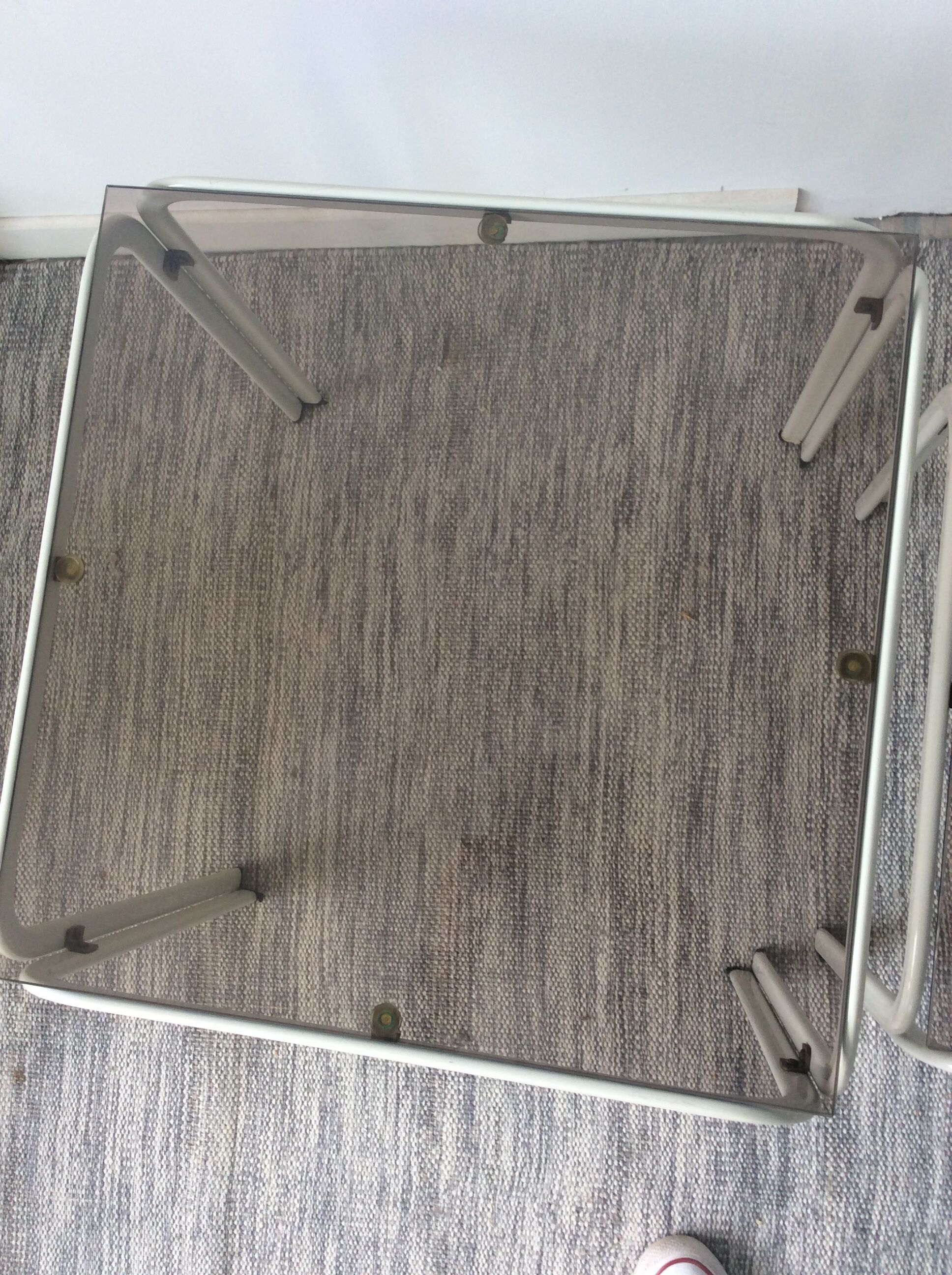 Series of 3 vintage pull-out tables from the 70s