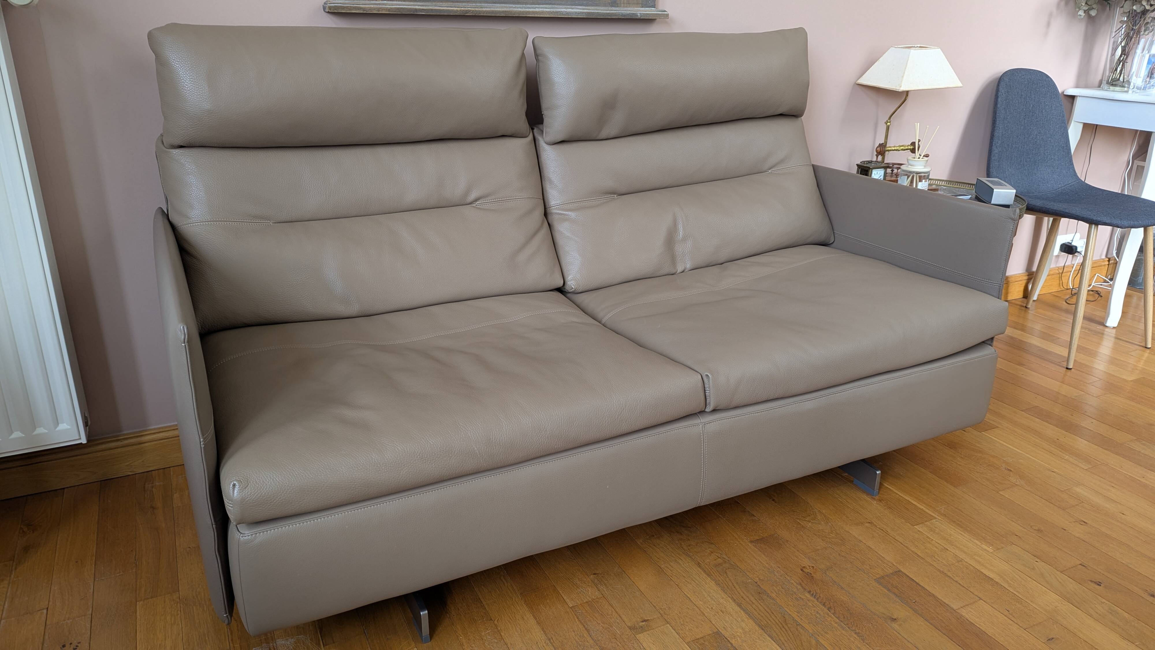Poltrona Frau GranTorino 2-seater leather sofa with headrests