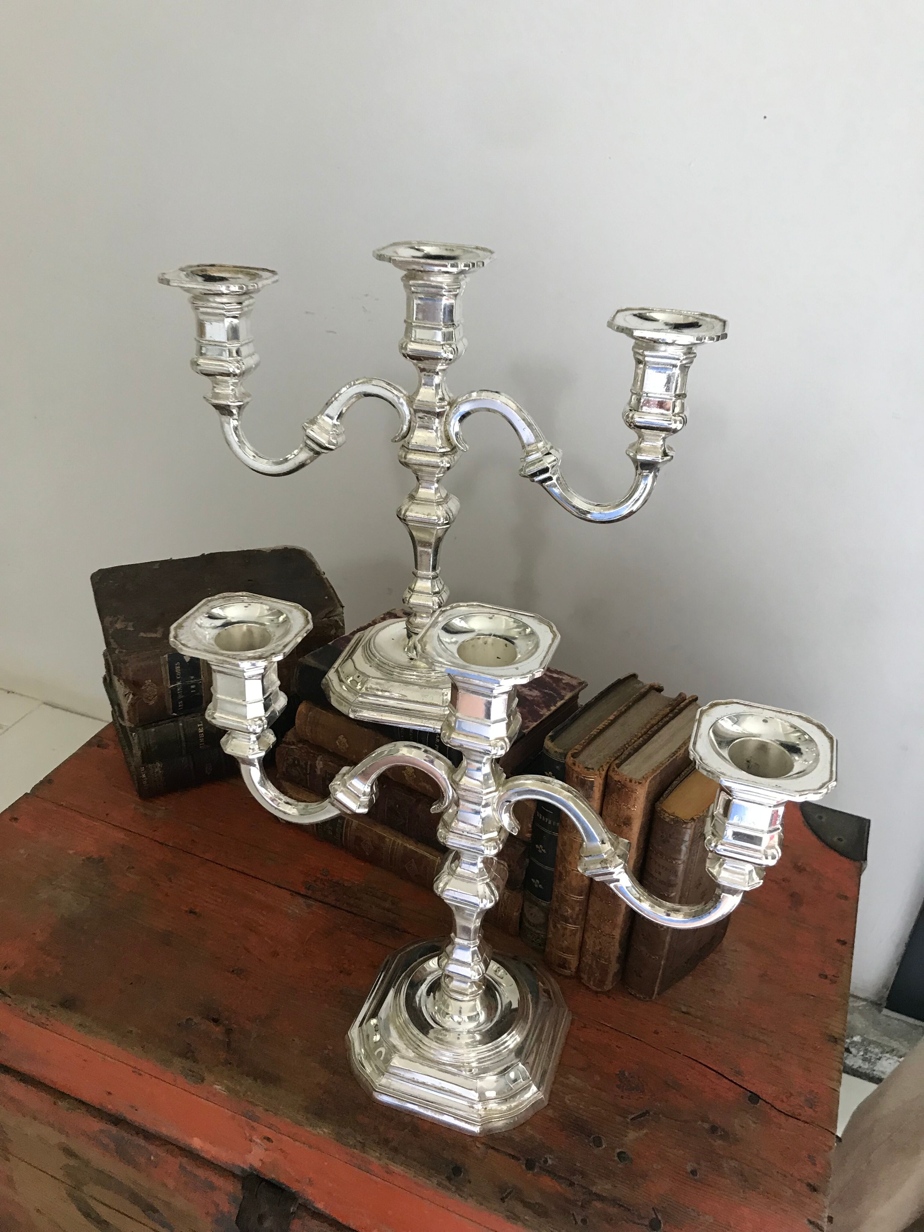 Pair of silver candlesticks.W.Germany.