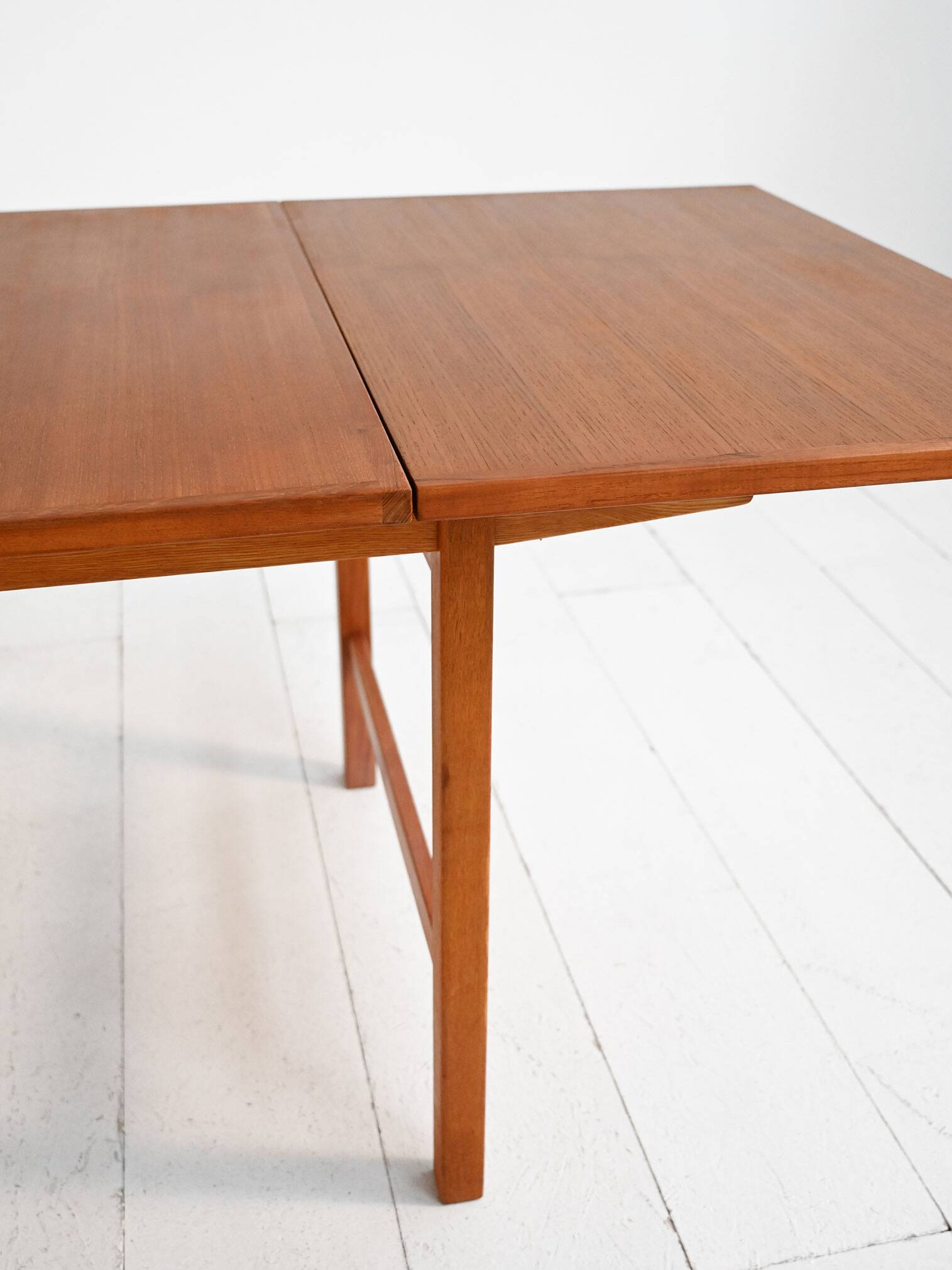 Scandinavian extendable teak and oak dining table 1960s