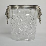 Lion head champagne bucket and its stand 20th century