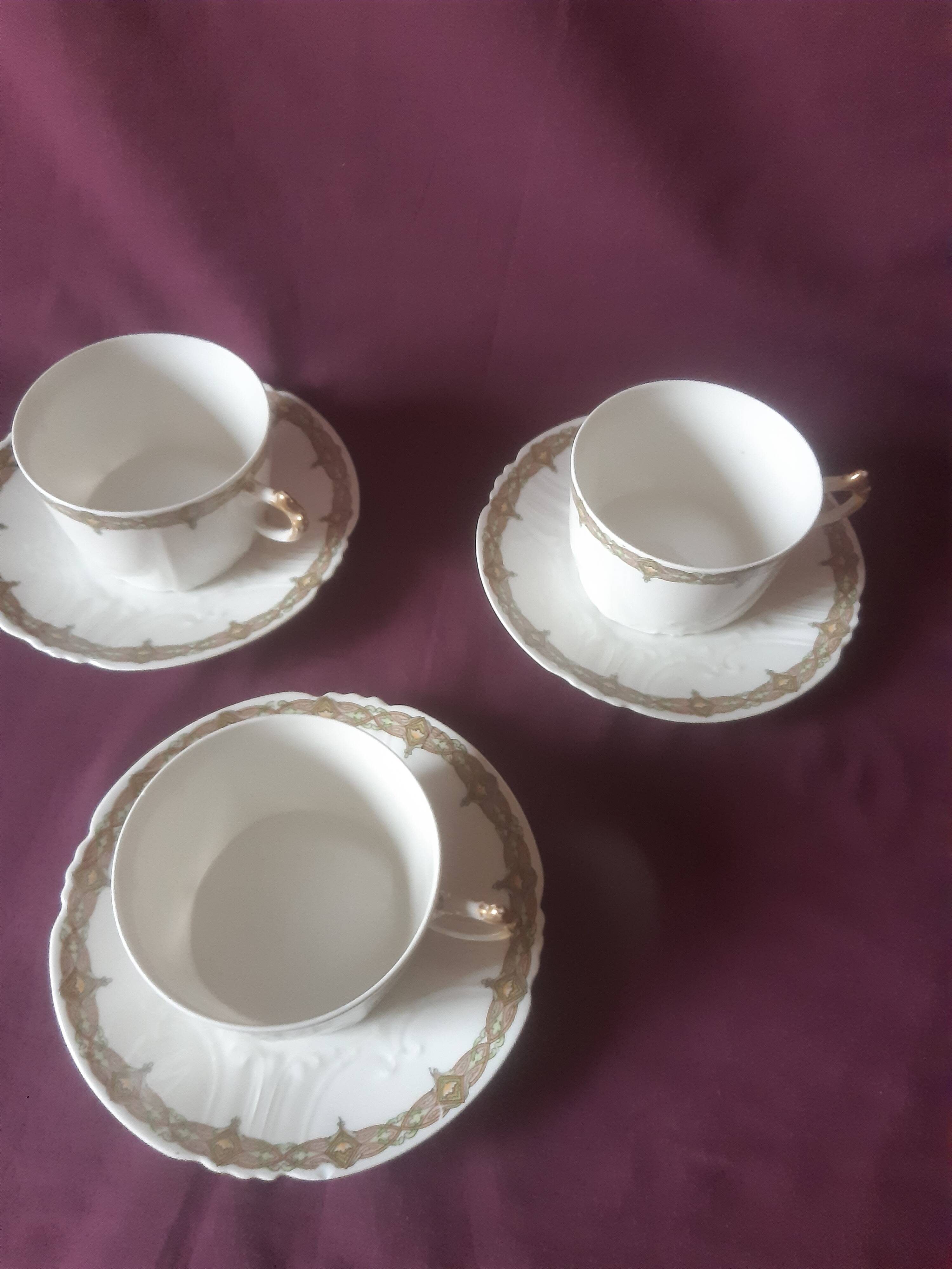 3 Limoges porcelain cups