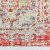 3x9 red & beige vintage runner rug 82x269cm