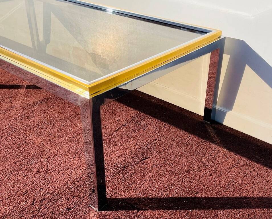 Rectangular coffee table. Flaminia Belgochrom W. Rizzo Vintage 70s