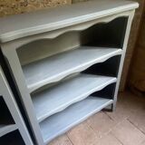 Bibus beech bookcase renovated in gray