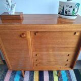 Enfilade vintage en teck, meuble secrétaire ancien, bar