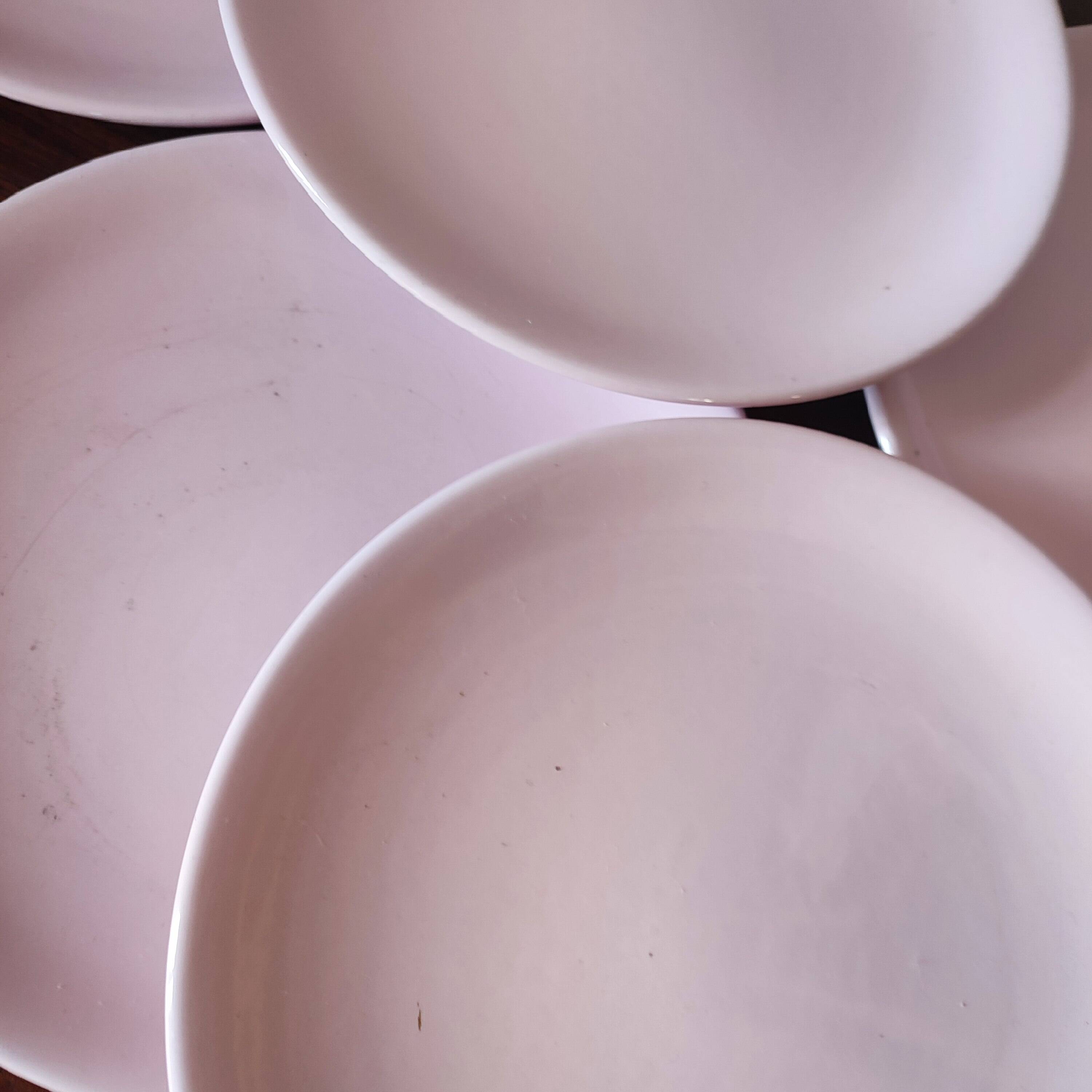 6 pink earthenware plates by Niderwiller