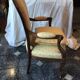 Louis Philippe style XIX century armchair with a violet backrest.
